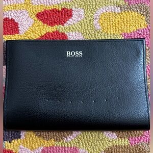 Hugo Boss Black Snap Pouch. 7”x 4”